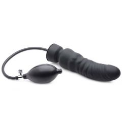 Master Series Dick-Spand Inflatable Silicone Dildo - Black