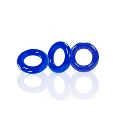 OXBALLS Willy Rings 3 Pack Cock Ring Set - Police Blue